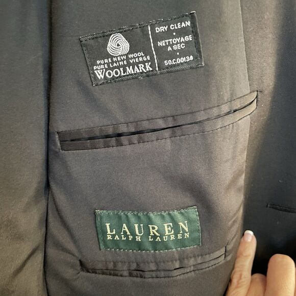 Lauren Ralph Lauren Mens Blazer 44R Navy 100% Wool Canada Made Jacket VTG 1998 - Picture 8 of 12